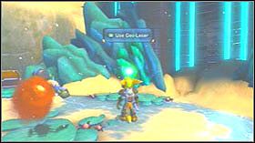 Idź w lewo, zeskocz na dół i udaj się do niebieskiej jaskini na prawo - IRIS Supercomputer, Kreeli Comet | Opis przejścia - Ratchet & Clank: Tools of Destruction - poradnik do gry