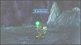 Zeskocz ze skarpy, skręć w lewo a następnie zawołaj Zoni - Cragmite Ruins, Planet Reepor | Opis przejścia - Ratchet & Clank: Tools of Destruction - poradnik do gry