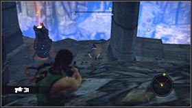 Zbadaj teren na lewo od stacji przekaźnikowej, a w oddali powinieneś zauważyć zawieszony w powietrzu piąty bonus - Rozdział 1 - Ascension City Downtown IV | Akt 1 Bionic Commando - Bionic Commando - poradnik do gry
