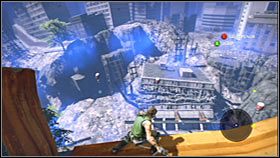 Do bonusowego przedmiotu prowadzą trzy oddalone od siebie miny - Rozdział 1 - Ascension City Downtown IV | Akt 1 Bionic Commando - Bionic Commando - poradnik do gry
