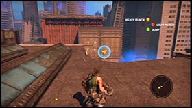 Jeśli wybrałeś opcję przedostania się na dach niektórych z przebywających na dole wrogów postaraj się zabić z użyciem ataku Death from Above - Rozdział 2 - Trent Industrial District III | Akt 1 Bionic Commando - Bionic Commando - poradnik do gry