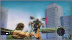 Dopiero po zniszczeniu obu maszyn latających skieruj się w stronę poda, który wylądował tu kilka chwil wcześniej - Rozdział 3 - Ascension City Downtown VII | Akt 1 Bionic Commando - Bionic Commando - poradnik do gry