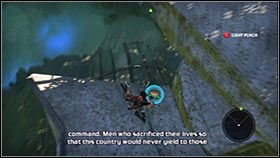 Jak się zapewne domyślasz, musisz przedostać się w okolice widocznej w oddali konstrukcji - Rozdział 1 - Avenue of Heroes | Akt 2 Bionic Commando - Bionic Commando - poradnik do gry