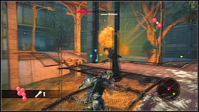 Oprócz mechów na jednym z górnych balkoników odnajdziesz także ostatni piąty bonus - Rozdział 2 - Ascension City Garden | Akt 2 Bionic Commando - Bionic Commando - poradnik do gry