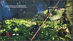 Zdecydowanie radzę pozostać przy niewielkim strumyczku, gdzie wylądował pod - Rozdział 2 - Ascension City Park III | Akt 2 Bionic Commando - Bionic Commando - poradnik do gry