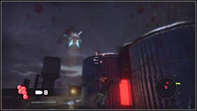 W okolicy znajdziesz zawieszony w powietrzu piąty bonus , którym wypadałoby się zainteresować dopiero po pokonaniu mechów - Rozdział 3 - Port Anderson III | Akt 2 Bionic Commando - Bionic Commando - poradnik do gry