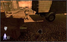 Odczekaj aż dwóch żołnierzy zakończy rozmowę - The Third Man - Ghetto (cz.1) | Opis przejścia Velvet Assassin - Velvet Assassin - poradnik do gry