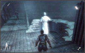 Za kolejnymi drzwiami czeka na Ciebie dwóch przeciwników, jeden patrolujący most i drugi pełniący wartę i stojący cały czas tyłem #1 - Leave A Light On - Docks (cz.2) | Opis przejścia Velvet Assassin - Velvet Assassin - poradnik do gry