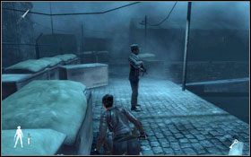 Po przejściu przez następne drzwi, w oddali - za ogrodzeniem - zauważysz dwóch strażników - Leave A Light On - Docks (cz.2) | Opis przejścia Velvet Assassin - Velvet Assassin - poradnik do gry