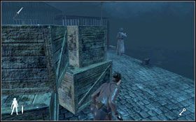 Opuść pomieszczenie, na zewnątrz po chwili pojawi się Niemiec , zatrzymując po lewej stronie - Leave A Light On - Docks (cz.2) | Opis przejścia Velvet Assassin - Velvet Assassin - poradnik do gry