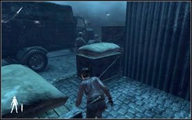 Przejdź przez bramkę naprzeciw Ciebie - Leave A Light On - Docks (cz.1) | Opis przejścia Velvet Assassin - Velvet Assassin - poradnik do gry