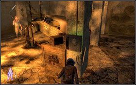 Zasilanie znajduje się wyżej, możesz tam dotrzeć po schodach z Twojej lewej strony, lecz gdy będziesz na górze zostaniesz dostrzeżony - The Lost - Fuel Storage (cz.2) | Opis przejścia Velvet Assassin - Velvet Assassin - poradnik do gry
