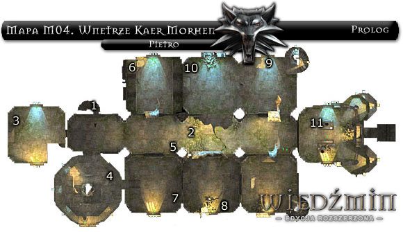 Na piętrze najpierw oczyść korytarz (M4 - Wnętrze Kaer Morhen - piętro | Prolog | Solucja Wiedźmin - Wiedźmin: Edycja Rozszerzona - poradnik do gry