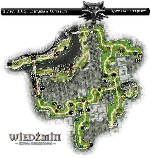 Rośliny: Jaskółcze ziele , Balissa , Biały mirt , Berberka , Zimejka - Mapa M5 - Obrzeża Wyzimy | Rozdział 1 | Solucja Wiedźmin - Wiedźmin: Edycja Rozszerzona - poradnik do gry