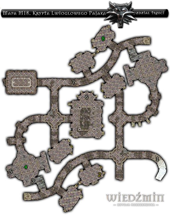 1 - Mapa M18 - Krypta Lwiogłowego Pająka | Rozdział 3 | Solucja Wiedźmin - Wiedźmin: Edycja Rozszerzona - poradnik do gry