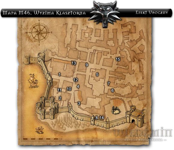 1 - Mapa M46 - Wyzima Klasztorna | Efekt Uboczny | Solucja Wiedźmin - Wiedźmin: Edycja Rozszerzona - poradnik do gry