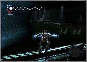 Przejdź po rurach do generatora i połącz obwód, a uzyskasz zdolność do szybowania w powietrzu - Zagubiony | Stary, siwy człowiek | inFamous - inFamous - poradnik do gry