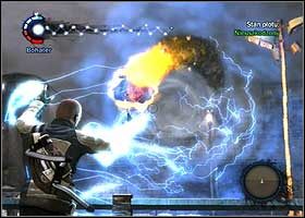 Musisz bronić więzienia przed atakującymi go Ludźmi Ziemi - Alden w łańcuchach | Stary, siwy człowiek | inFamous - inFamous - poradnik do gry