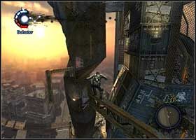 Wskocz na metalową szynę wystającą ze ściany - Kula promieni | Porażka Zekea | inFamous - inFamous - poradnik do gry