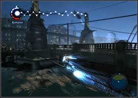 Po uporaniu się z problemem ostrzału podążaj po kablach elektrycznych za śmigłowcem Johna - Koniec drogi | Ostatnie przesłanie Kesslera | inFamous - inFamous - poradnik do gry