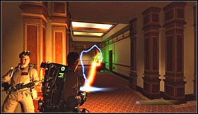 Po wysłuchaniu rozmowy po raz pierwszy będziesz mógł skorzystać z czytnika PKE - Etap 1 - Hotel Sedgewick (cz.1) | Opis przejścia Ghostbusters The Video Game - Ghostbusters: The Video Game - poradnik do gry