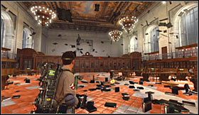 Ruszaj w stronę miejsca, w którym po raz pierwszy pojawił się golem i wybierz lewe drzwi - Etap 3 - Biblioteka publiczna (cz.1) | Opis przejścia Ghostbusters - Ghostbusters: The Video Game - poradnik do gry