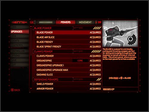 Jeśli chcesz wykorzystywać w walce akrobacje, to poruszanie się jest dla Ciebie bardzo ważne - Ulepszenia (Upgrades) | Opis przejścia Prototype - Prototype - poradnik do gry