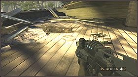 Zejdź piętro niżej, poczekaj aż potwór zbliży się po czym wystrzel kilka rakiet w kierunku jego głowy - Cocordie, Louisiana | Opis przejścia SP w Resistance 2 - Resistance 2 - poradnik do gry