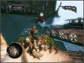 Na górze znajdziesz miejsce dla kamienia [4] , ale będziesz musiał szukać nowej drogi do swojego statku, bo winda jest już nieaktywna - Everlight Reef | Zadania główne w Overlord II - Overlord II - poradnik do gry