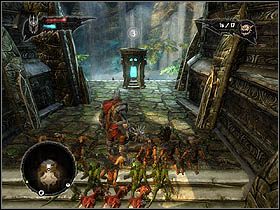 Nieco dalej znajdziesz drugi kamień-klucz [4] , tyle że niebieski - Everlight Temple Outskirts | Zadania główne w Overlord II - Overlord II - poradnik do gry