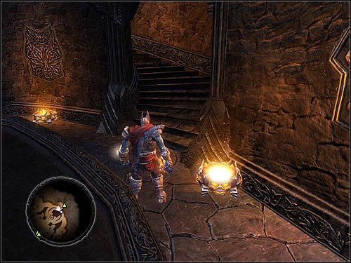 Schody wiodące do prywatnego apartamentu Pana Ciemności. - Sala Tronowa (Throne Room) | Siedziba Overlorda w Overlord II - Overlord II - poradnik do gry