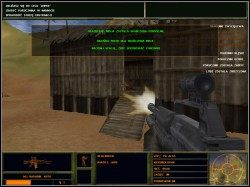 Zbliżając się do miejsca eskorty naszego zakładnika z daleka strzelamy do znajdujących się tam wrogów - Atak | Zwykła operacja Delta Force 2 - Delta Force 2 - poradnik do gry