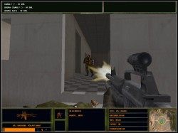 Po dokładnym oczyszczeniu otoczenia możemy zacząć podchodzić do wrogiej bazy - Ziemia wypalona | Operacja Wzmocnienie Delta Force 2 - Delta Force 2 - poradnik do gry