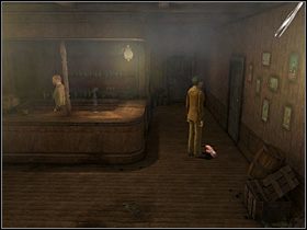 Znalazłszy się w środku, maszeruj pod drzwi, za którymi rezyduje Bluto (na prawo od baru) - [Opis przejścia] Whitechapel, 12 września 1888 (cz.1) - Sherlock Holmes kontra Kuba Rozpruwacz - poradnik do gry