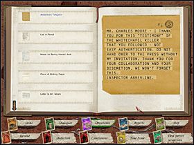 Efektem rozmowy telefonicznej jest odesłanie Sherlocka do leżących na regale (na wprost telefonu) kopert - [Opis przejścia] Central News Agency, noc z 29 na 30 września 1888 - Sherlock Holmes kontra Kuba Rozpruwacz - poradnik do gry