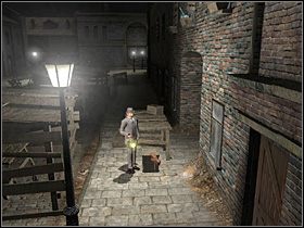 Na straganie na wprost owego okna leży hak na kiju (Pole with a Hook) - [Opis przejścia] Goulston Street, noc z 7 na 8 października 1888 - Sherlock Holmes kontra Kuba Rozpruwacz - poradnik do gry