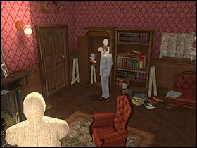 Zdejmij wiszącą na wieszaku przy drzwiach wyjściowych brązową czapkę (Cap) - [Opis przejścia] Baker Street, 9 października 1888 (cz.1) - Sherlock Holmes kontra Kuba Rozpruwacz - poradnik do gry