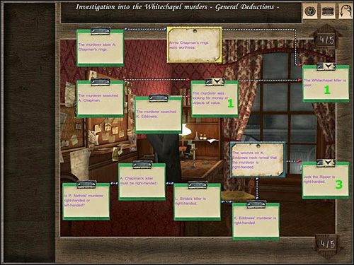 TABLICA GENERALNEJ DEDUKCJI 4/5 - [Opis przejścia] Baker Street, 9 listopada 1888 (cz.2) - Sherlock Holmes kontra Kuba Rozpruwacz - poradnik do gry