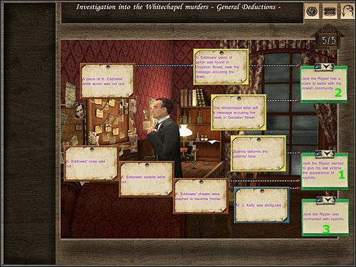 TABLICA GENERALNEJ DEDUKCJI 5/5 - [Opis przejścia] Baker Street, 9 listopada 1888 (cz.2) - Sherlock Holmes kontra Kuba Rozpruwacz - poradnik do gry