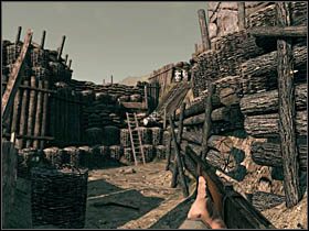 Nieco dalej będzie miejsce, w którym znajdować się będzie wiele koszy - Opis przejścia (2) Call of Juarez Więzy Krwi | Rozdział I - Call of Juarez: Więzy Krwi - poradnik do gry