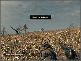 Stojąc koło jego ciała zostaniesz zaatakowany przez nieprzyjaciół, a Ray poprosi Cię byś ukrył się wraz z nim na polu kukurydzy - Opis przejścia (2) | Rozdział II | Call of Juarez Więzy Krwi - Call of Juarez: Więzy Krwi - poradnik do gry