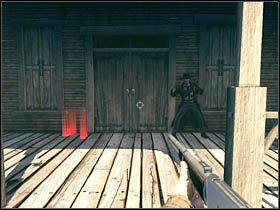 Nieco dalej dotrzesz do bardzo charakterystycznego domu i za nim do niego dotrzesz załączy się scenka - Opis przejścia (1) | Rozdział V | Call of Juarez Więzy Krwi - Call of Juarez: Więzy Krwi - poradnik do gry