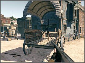 by następnie wyskoczyć na zewnątrz i samemu skorzystać z działa - Opis przejścia (2) | Rozdział VII | Call of Juarez Więzy Krwi - Call of Juarez: Więzy Krwi - poradnik do gry
