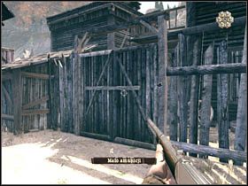 Jeśli nasz brat spisał się dobrze, nikt nie powinien nas atakować, niestety rzeczywistość jest jak zawsze brutalna, dlatego przygotuj się na krótką wymianę ognia - Postacie | Rozdział VII | Call of Juarez Więzy Krwi - Call of Juarez: Więzy Krwi - poradnik do gry