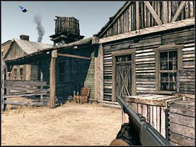 Kolejny sekret ukryty został w skrzyni w miejscu, w którym zeskoczysz z dachu, po pokonaniu obowiązkowej sekwencji na wysokości (pod koniec etapu) - Sekrety | Rozdział VII | Call of Juarez Więzy Krwi - Call of Juarez: Więzy Krwi - poradnik do gry