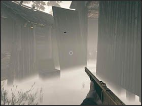 Przedostatni sekret znalazł się na tyłach ciemnej stodoły, przez która przejdzie idąc w stronę cmentarzyska (zaraz po spotkaniu z Widzącym Dalej) - Sekrety | Rozdział XIII | Call of Juarez Więzy Krwi - Call of Juarez: Więzy Krwi - poradnik do gry