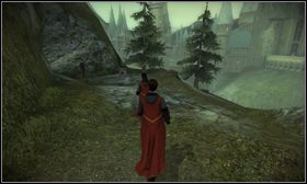 Po pojedynku zacznij biec ścieżką z prawej [1] (patrząc od strony wyjścia z przedsionka) - Gabinet Dumbledorea i quidditch | Opis przejścia Harry Potter i Książę Półkrwi - Harry Potter i Książę Półkrwi - poradnik do gry