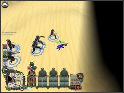 Zielona jaszczurka koło głównego obozowiska (środek mapy) - żeby ją pokonać musimy przeszkolić żołnierzy na koncentrację i koniecznie mieć 1-2 Inkwizytorów - Misja 5 - Pustynia Kor (cz.2) | Kampania 1 | Windchaser - Windchaser - poradnik do gry