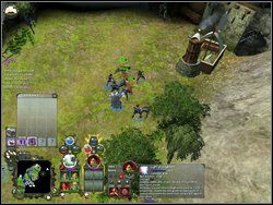 Shara i Caine czekają w wiosce - wracamy do niej po drodze zahaczając o samotnego przeciwnika stojącego koło drzewa (to jeden ze zwiadowców) - Misja 10 - Przebudzenie | Kampania 2 | Windchaser - Windchaser - poradnik do gry