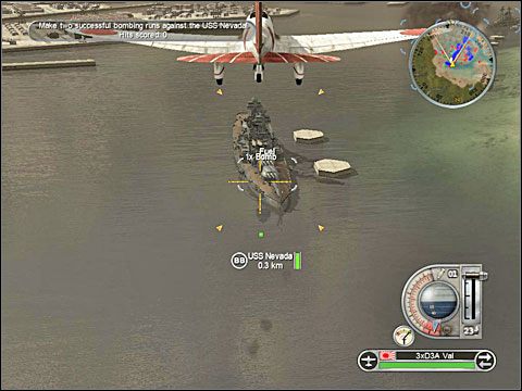 Po zbombardowaniu Nevady gra odda ci pod komendę kolejne japońskie samoloty - tym razem torpedowe B5N Kate - Misja 1 - Attack on Pearl Harbor | Japonia | Battlestations Pacific - Battlestations: Pacific - poradnik do gry